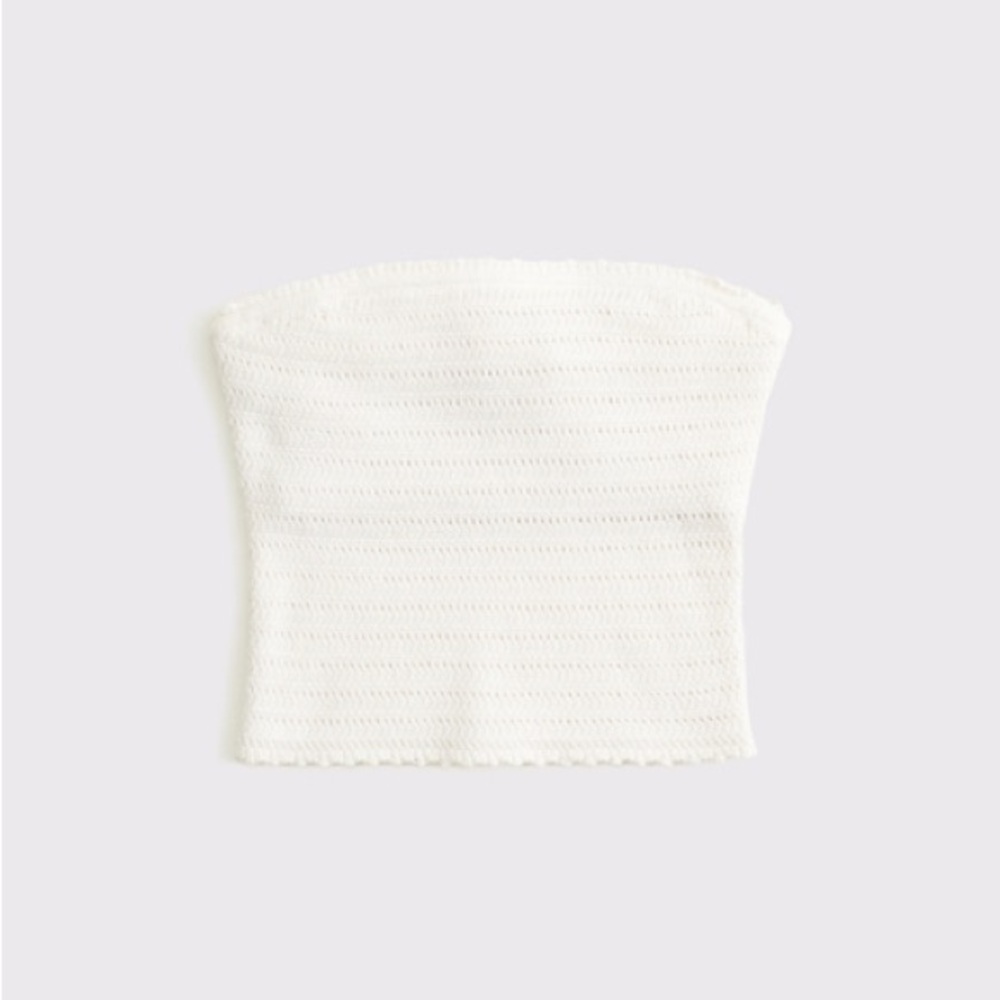White Crochet Tube Top with detachable straps